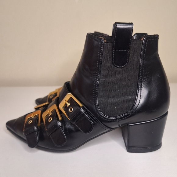 Laurence Dacade Paris Buckle Low Ankle Slip On Chelsea Style Boot EU 36 US 6 - Picture 3 of 11